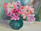 Blumenstrauss in grner Vase